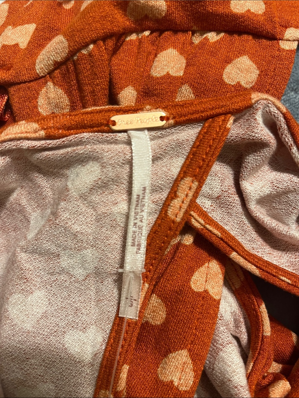 Free People Rust Heart-Print Backless Maxi Dress - Picture 2 of 9